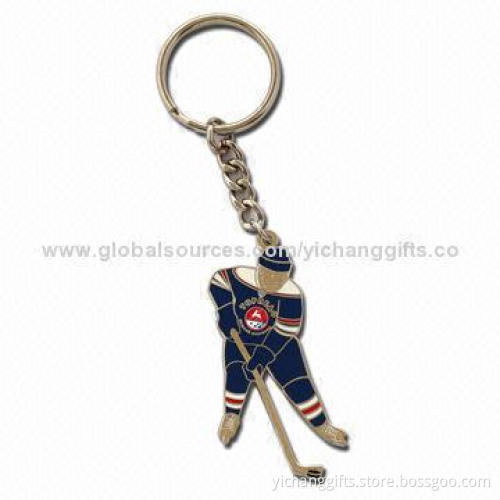 Sports Keychain, Imitation Enamel, Silver Plating, for Promotion or Sports Events, Customized Gifts